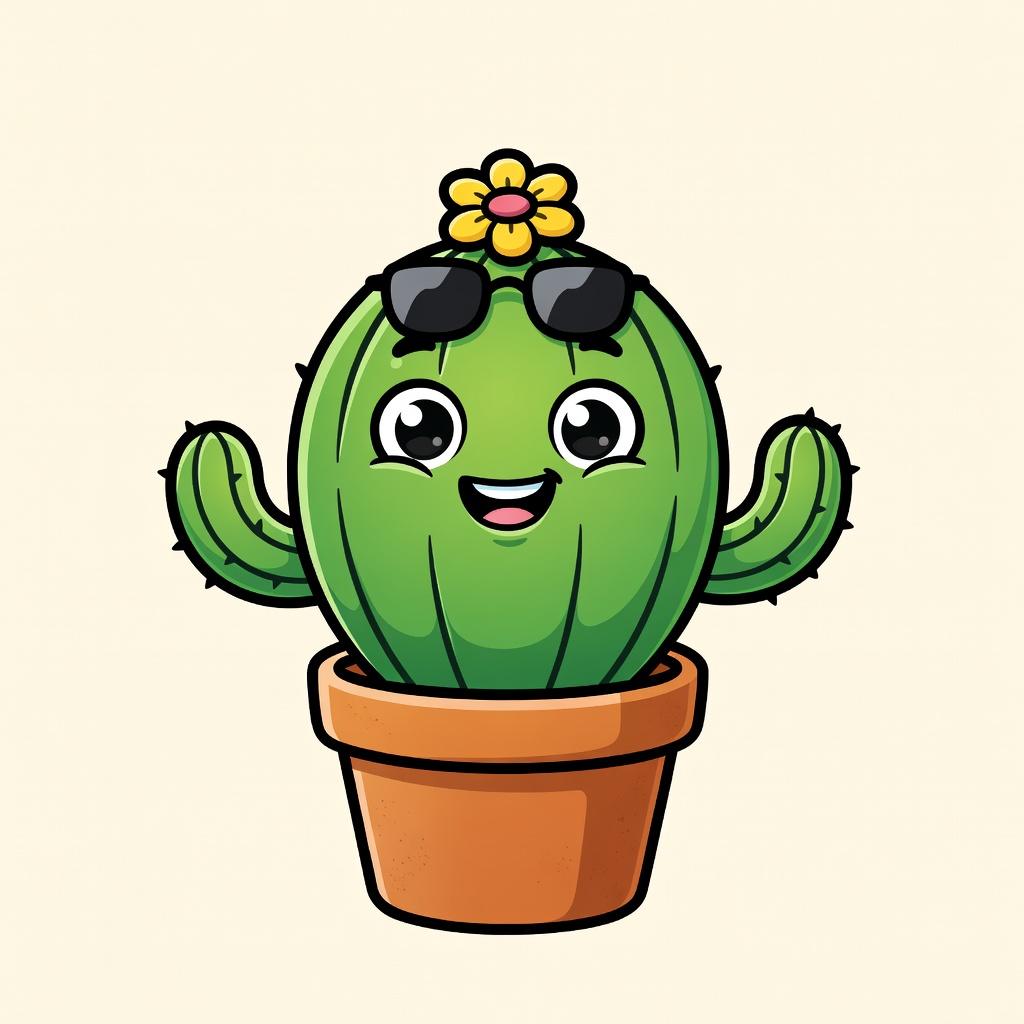 Cactus mascot representing Nature and Plant category