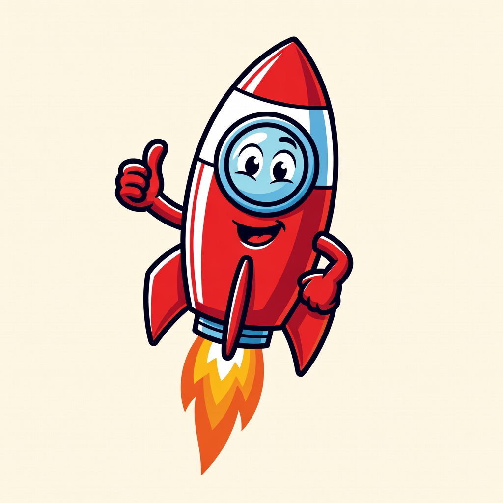 Rocket mascot representing Everyday Object category