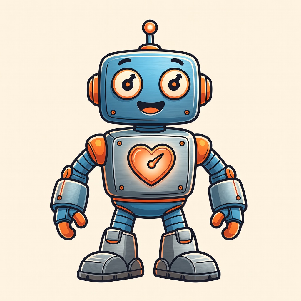 Friendly robot mascot representing Robot and Tech category