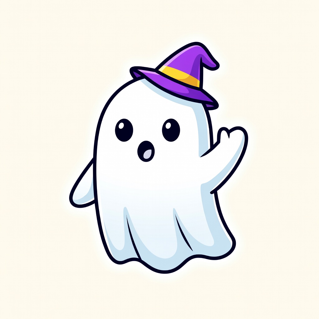 Friendly ghost mascot representing Supernatural category
