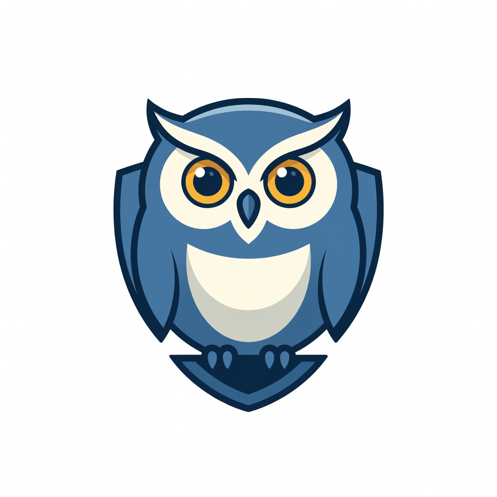 Owl mascot in flat vector style