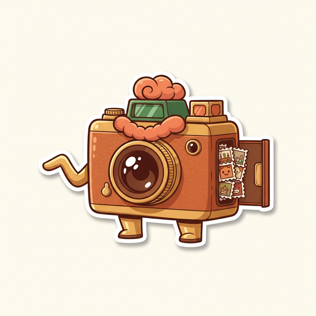 Mascot in sticker style